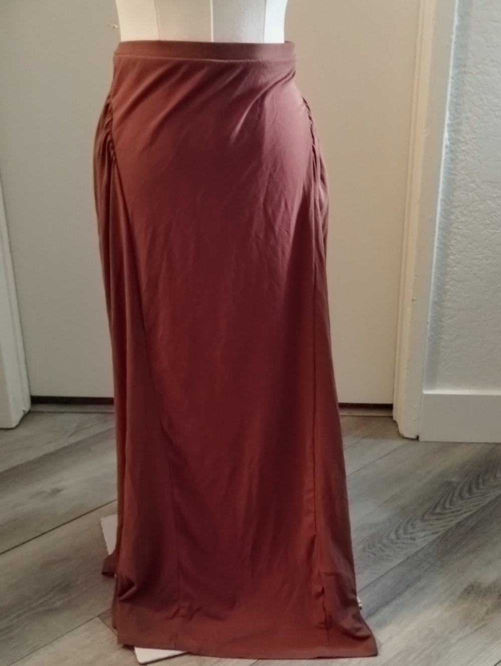 OGL Brown Maxi Skirt with Side Ruching